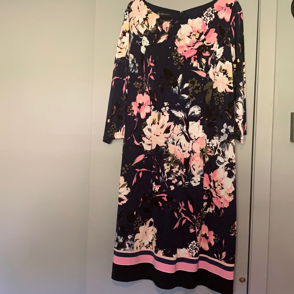 INC NAVY/PINK FLOWER DRESS